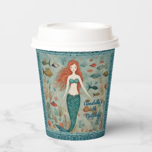 Mermaid Birthday Pappbecher (Vorderseite)