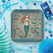 Mermaid Birthday Pappteller (Party)