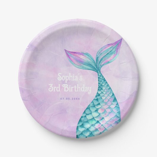Mermaid Birthday Pappteller (Vorderseite)