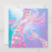 Mermaid Birthday Party Bash Dankeskarte (Rückseite)