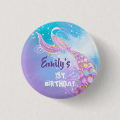 Mermaid Birthday Party Button (Vorderseite)