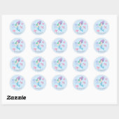 Mermaid Birthday Party Classic Round Sticker (Blatt)