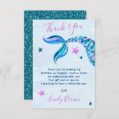 Mermaid Birthday Party Custom Dankeschön Karten (Vorne/Hinten)