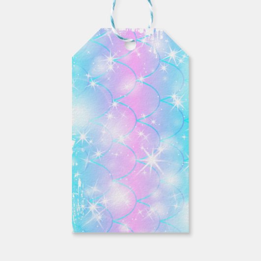 Mermaid Birthday Party Danke, Classic Geschenkanhänger (Rückseite)