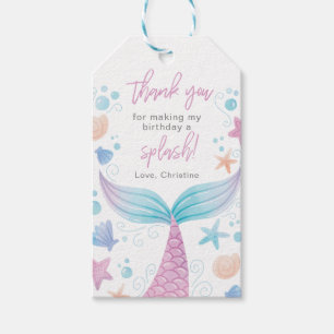 Mermaid Birthday Party Danke Ihnen für Tags Geschenkanhänger