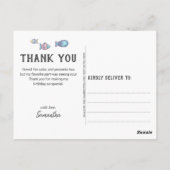 Mermaid Birthday Party Danke Postkarte (Rückseite)