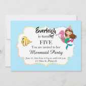 Mermaid Birthday Party Einladung (Rückseite)
