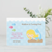 Mermaid Birthday Party Einladung (Stehend Vorderseite)