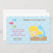 Mermaid Birthday Party Einladung (Vorne/Hinten)