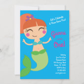 Mermaid Birthday Party Einladung (Vorderseite)
