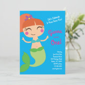Mermaid Birthday Party Einladung (Stehend Vorderseite)