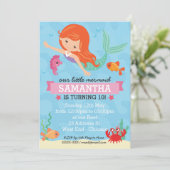 Mermaid Birthday Party Einladung (Stehend Vorderseite)
