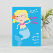 Mermaid Birthday Party Einladung (Stehend Vorderseite)
