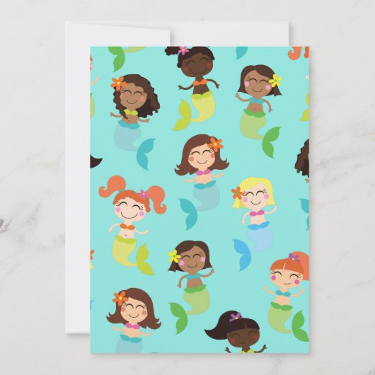 Mermaid Birthday Party Einladung (Rückseite)