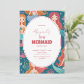 Mermaid Birthday Party Einladung (Stehend Vorderseite)