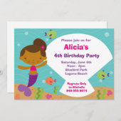 Mermaid Birthday Party Einladung (Vorne/Hinten)