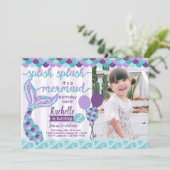 Mermaid Birthday Party Einladung (Stehend Vorderseite)