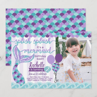 Mermaid Birthday Party Einladung