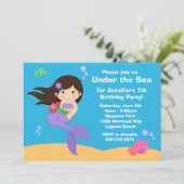 Mermaid Birthday Party Einladung (Stehend Vorderseite)