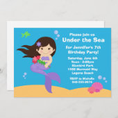 Mermaid Birthday Party Einladung (Vorne/Hinten)