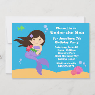 Mermaid Birthday Party Einladung