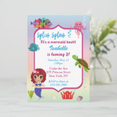 Mermaid Birthday Party Einladung (Stehend Vorderseite)