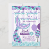 Mermaid Birthday Party Einladung (Vorderseite)