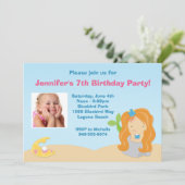 Mermaid Birthday Party Einladung (Stehend Vorderseite)