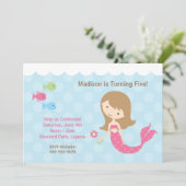 Mermaid Birthday Party Einladung (Stehend Vorderseite)