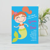 Mermaid Birthday Party Einladung (Stehend Vorderseite)
