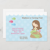 Mermaid Birthday Party Einladung (Vorne/Hinten)