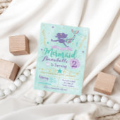 Mermaid Birthday Party Einladung Lila Aquamarines 