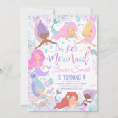 Mermaid Birthday Party Einladung nach (Vorderseite)