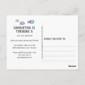 Mermaid Birthday Party Einladung Postkarte (Rückseite)