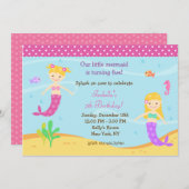 Mermaid Birthday Party Einladungen (Vorne/Hinten)