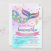 Mermaid Birthday Party Einladungen (Vorderseite)