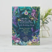 Mermaid Birthday Party Einladungen (Stehend Vorderseite)