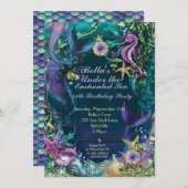 Mermaid Birthday Party Einladungen (Vorne/Hinten)