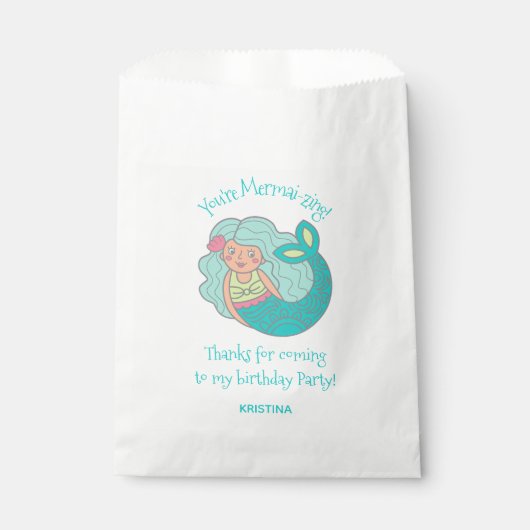 Mermaid Birthday Party für Bags Geschenktütchen (Vorderseite)
