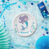 Mermaid Birthday Party Girl Paper Plate 7" Teller (Party)