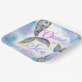 Mermaid Birthday Party Girls Blue Aquamarin Paper Pappteller (Gewinkelt)