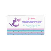 Mermaid Birthday Party Gold Glitzer Address Labels Adressaufkleber (Vorne)
