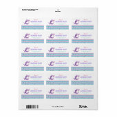 Mermaid Birthday Party Gold Glitzer Address Labels Adressaufkleber (Vorne)