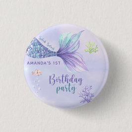 Mermaid Birthday Party im Rahmen der Meerjungfrau Button