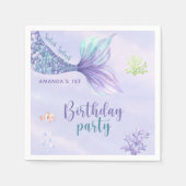 Mermaid Birthday Party im Rahmen der Meerjungfrau Serviette (Vorderseite)