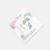 Mermaid Birthday Party Napkin Whimsical Meerjungfr Serviette (Ecke)