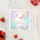 Mermaid Birthday Party Napkin Whimsical Meerjungfr Serviette (Beispiel)