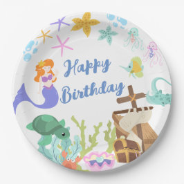 Mermaid Birthday Party Paper Plate Pappteller
