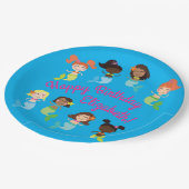 Mermaid Birthday Party Pappteller (Schrägansicht)