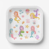Mermaid Birthday Party Pappteller (Vorderseite)